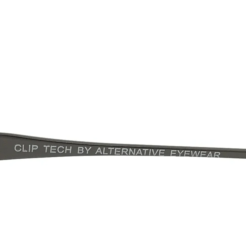 Clip Tech Eyeglasses Frames K3996-C1 Gray Cat Eye Full Rim w/ Clip Ons 54-14-140
